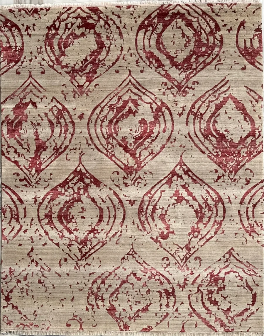 Mirage I, 100% Wool Pile, Hand Knotted Rug, Ivory
