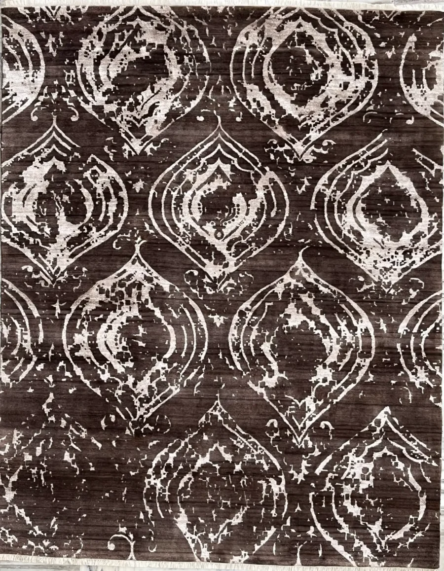 Mirage III, 100% Wool Pile, Hand Knotted Rug, Brown