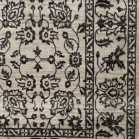 Fern, 100% Wool Pile, Hand Knotted Rug, Ivory/Black - Image 2