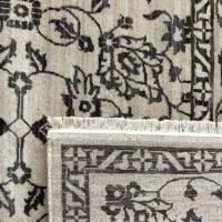 Fern, 100% Wool Pile, Hand Knotted Rug, Ivory/Black - Image 3