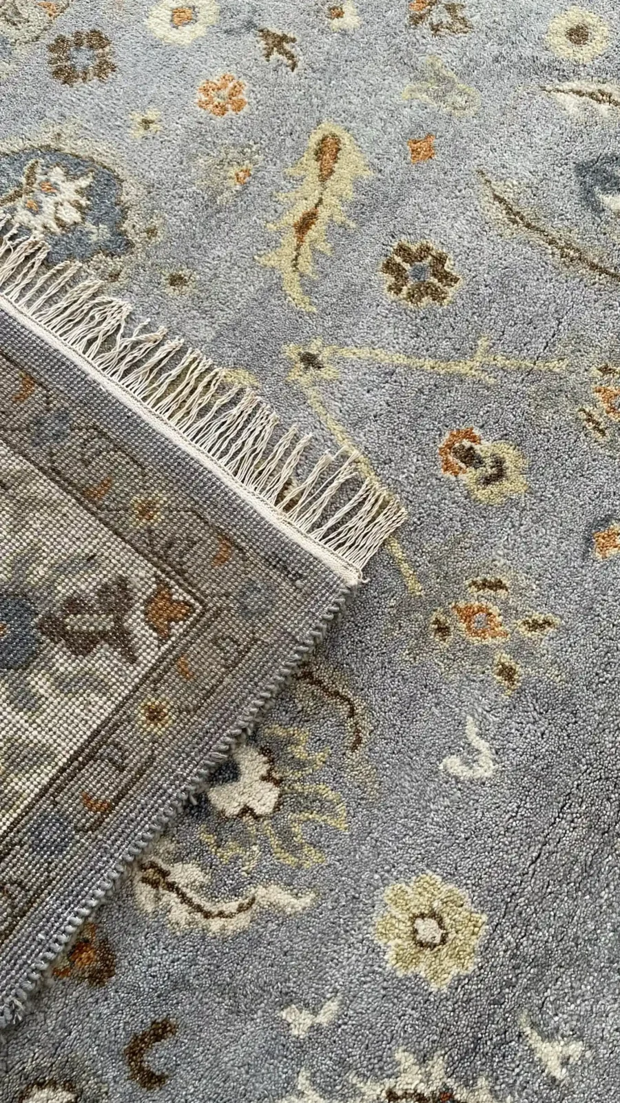 Serene Slate I, 100% Wool Pile, Hand Knotted Rug, Grey - Image 3