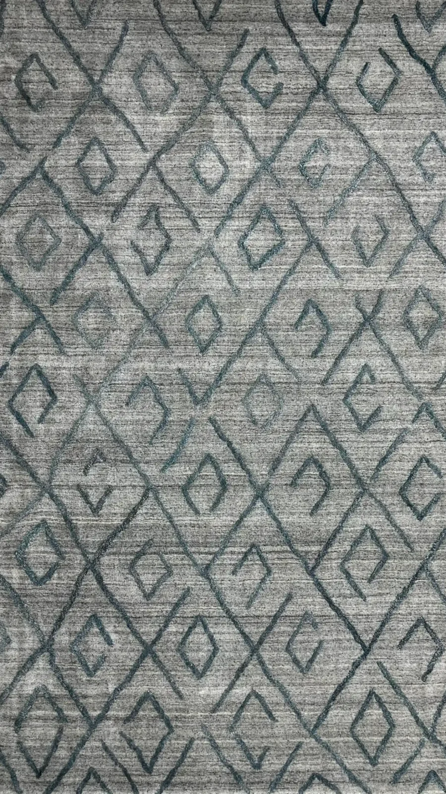 Diamond II, 100% Wool Pile, Hand Loom Rug, Grey/Blue