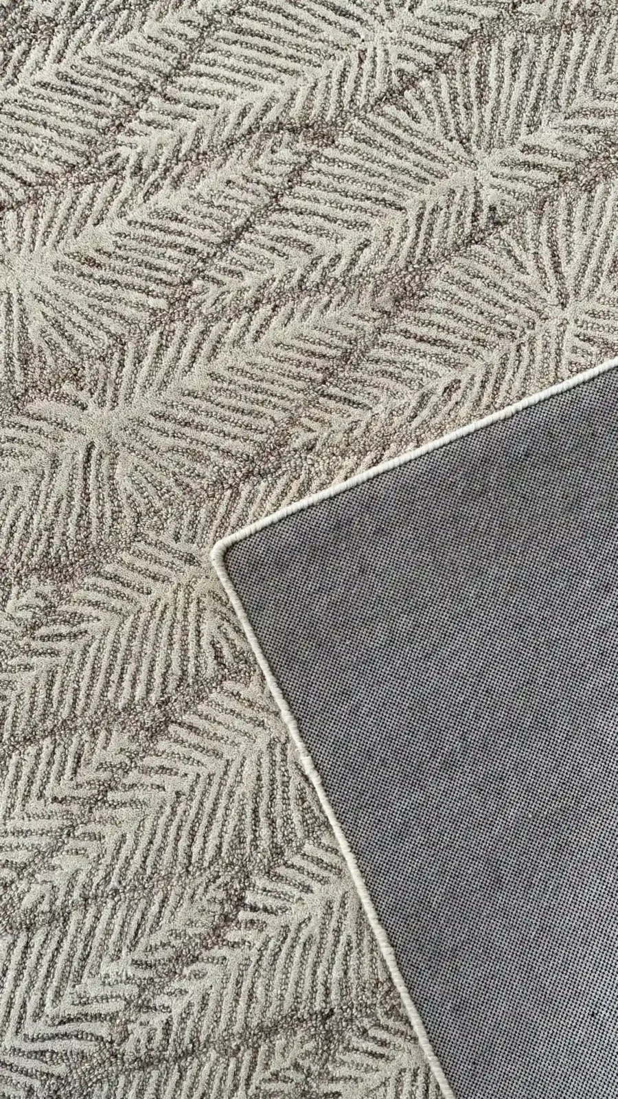 Geometry II, 100% Wool Loop Pile, Hand Tufted Rug, Beige - Image 3