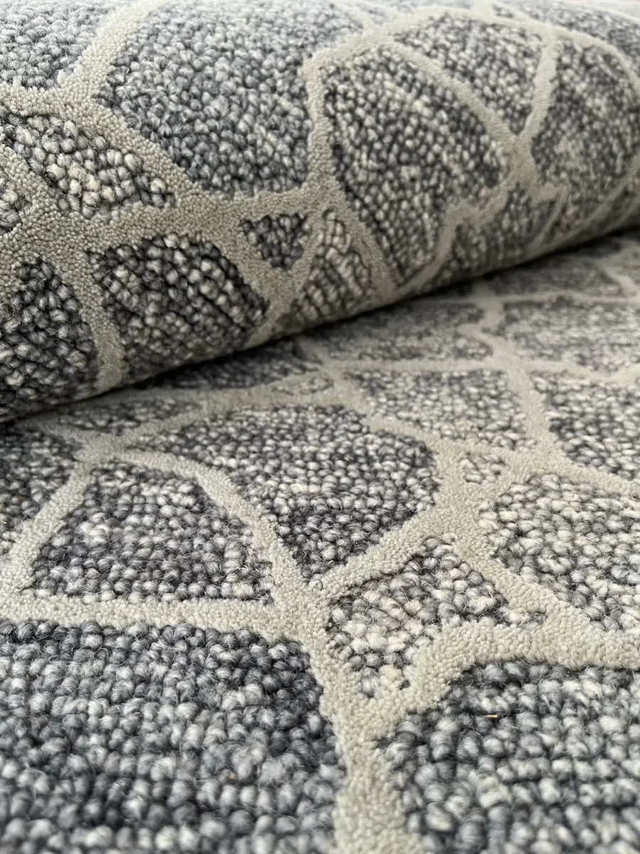 Cage II, 100% Wool Pile, Hand Tufted Rug, Grey - Image 3